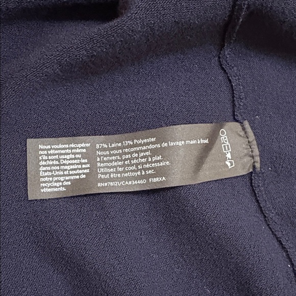 Eileen Fisher Wool Deep Blue Long Sleeve Sweater Sz.M - Picture 9 of 9